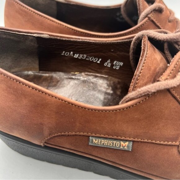 Mephisto Womens Moc Toe Lace Up Shoes Brown Nubuck Leather US 6.5 - Picture 4 of 11